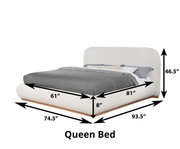 Chunky Bouclé Upholstered Platform Bed Frame