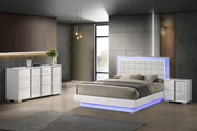 B750 Modern High-Gloss White Bedroom Collection with Integrated LED Lighting