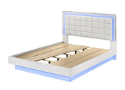 B750 Modern High-Gloss White Bedroom Collection with Integrated LED Lighting