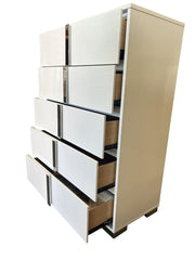 B750 Modern High-Gloss White Bedroom Collection with Integrated LED Lighting