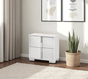 B750 Modern High-Gloss White Bedroom Collection with Integrated LED Lighting