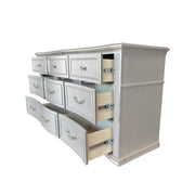 B760 Glam Metallic Silver Bedroom Collection with LED Lighting & Glitter Trim
