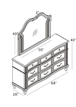 Glam Silver Embossed Oak Veneer Chest & Dresser with LED Mirror (B760) by Quality Living Furniture