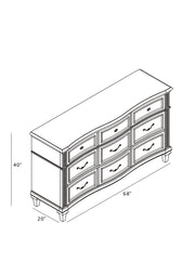 Glam Silver Embossed Oak Veneer Chest & Dresser with LED Mirror (B760) by Quality Living Furniture