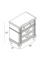 Glam Silver Embossed Oak Veneer Nightstand with Bedazzle Trim (B760) by Quality Living Furniture