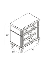 Glam Silver Embossed Oak Veneer Nightstand with Bedazzle Trim (B760) by Quality Living Furniture