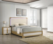 B780 Scandinavian Two Tone Natural Oak and White Bedroom Collection with LED Headboard