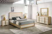B780 Scandinavian Two Tone Natural Oak and White Bedroom Collection with LED Headboard