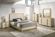 B780 Scandinavian Two Tone Natural Oak and White Bedroom Collection with LED Headboard