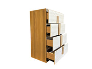 B780 Scandinavian Two Tone Natural Oak and White Bedroom Collection with LED Headboard