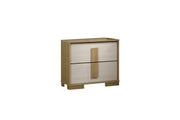 B780 Nordic Oasis Modern Two-Tone Nightstand, Scandinavian Natural Wood & White Bedside Table