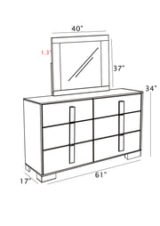 B780 Scandinavian Two Tone Natural Oak and White Bedroom Collection with LED Headboard