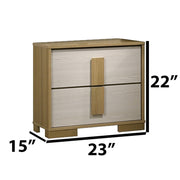 B780 Nordic Oasis Modern Two-Tone Nightstand, Scandinavian Natural Wood & White Bedside Table
