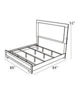 Dimensions of a king bed frame, 80 x 84 x 52 inches