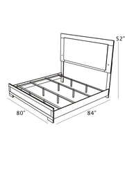 Dimensions of a king bed frame, 80 x 84 x 52 inches