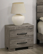 Rustic Gray Wood Nightstand with USB-A Charging Ports (B820) by Quality Living Furniture