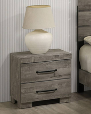 Rustic Gray Wood Nightstand with USB-A Charging Ports (B820) by Quality Living Furniture