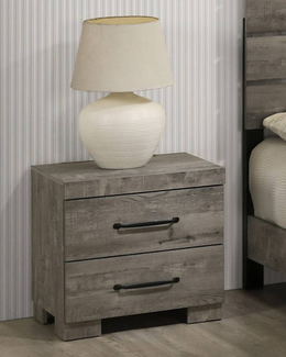 Rustic Gray Wood Nightstand with USB-A Charging Ports (B820) by Quality Living Furniture
