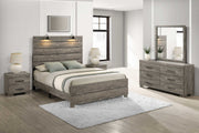B820 Rustic Antique Gray Bedroom Collection with Integrated Reading Sconces