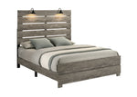 Rustic Gray Wood Bedroom Set with Reading Lights, Dresser, Mirror, Chest, and Nightstands (B820) by Quality Living Furniture