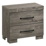 Rustic Gray Wood Nightstand with USB-A Charging Ports (B820) by Quality Living Furniture