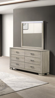 B830 Modern Farmhouse Greige Rustic Oak Bedroom Collection