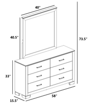 LED Lighted Grey-Beige Wood Bedroom Set with USB Charging Nightstand (B830) by Quality Living Furniture