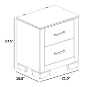 LED Lighted Grey-Beige Wood Bedroom Set with USB Charging Nightstand (B830) by Quality Living Furniture