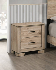 Transitional Natural Wood Nightstand with USB Charging Ports (B831) by Quality Living Furniture