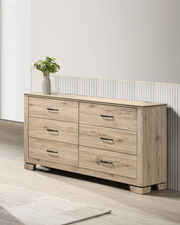 LED Lighted Natural Wood Dresser with Mirror and Chest (B831) by Quality Living Furniture