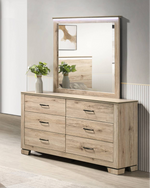 LED Lighted Natural Wood Dresser with Mirror and Chest (B831) by Quality Living Furniture