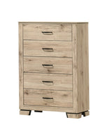 LED Lighted Natural Wood Dresser with Mirror and Chest (B831) by Quality Living Furniture