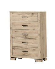 LED Lighted Natural Wood Dresser with Mirror and Chest (B831) by Quality Living Furniture