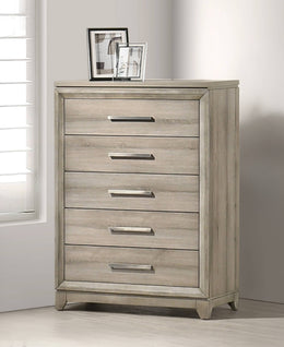 B840 Majestic Weathered Greige Bedroom Collection with Tall Panel Headboard by Quality Living Furniture