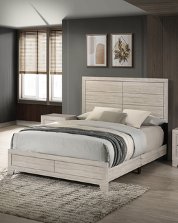 Weathered Grey Oak Wood Panel Bed, Queen & King (B860) by Quality Living Furniture