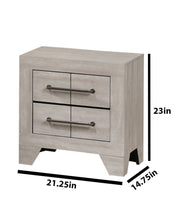 Weathered Grey Oak Wood Nightstand with 2 Drawers (B860) by Quality Living Furniture