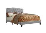 Modern Upholstered Full Panel Bed Frame with Button Tufting and Nailhead Trim (B87,B88,B102) by Quality Living Furniture