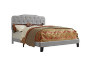 Modern Upholstered Full Panel Bed Frame with Button Tufting and Nailhead Trim (B87,B88,B102) by Quality Living Furniture