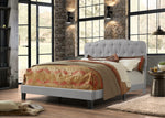 Modern Upholstered Full Panel Bed Frame with Button Tufting and Nailhead Trim (B87,B88,B102) by Quality Living Furniture