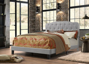 Modern Upholstered Full Panel Bed Frame with Button Tufting and Nailhead Trim (B87,B88,B102) by Quality Living Furniture