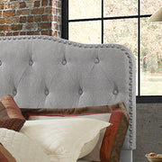 Modern Upholstered Full Panel Bed Frame with Button Tufting and Nailhead Trim (B87,B88,B102) by Quality Living Furniture