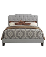 Modern Upholstered Full Panel Bed Frame with Button Tufting and Nailhead Trim (B87,B88,B102) by Quality Living Furniture