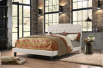 Modern Upholstered Full Panel Bed Frame with Button Tufting and Nailhead Trim (B87,B88,B102) by Quality Living Furniture