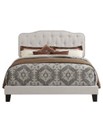 Modern Upholstered Full Panel Bed Frame with Button Tufting and Nailhead Trim (B87,B88,B102) by Quality Living Furniture