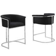 SC010-7, CH010-7, & BS010-7: Modern Boucle Fabric Chairs with U-Shaped Chrome Legs (Set of 2)