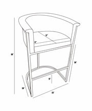 BS014L Mid-Century Modern Air Leather Bar Stool with Gold Legs