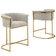 SC010-7, CH010-7, & BS010-7: Modern Boucle Fabric Chairs with U-Shaped Chrome Legs (Set of 2)