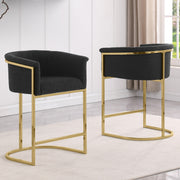 SC010-7, CH010-7, & BS010-7: Modern Boucle Fabric Chairs with U-Shaped Chrome Legs (Set of 2)