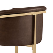 BS014L Mid-Century Modern Air Leather Bar Stool with Gold Legs