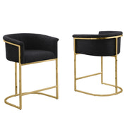 SC010-7, CH010-7, & BS010-7: Modern Boucle Fabric Chairs with U-Shaped Chrome Legs (Set of 2)